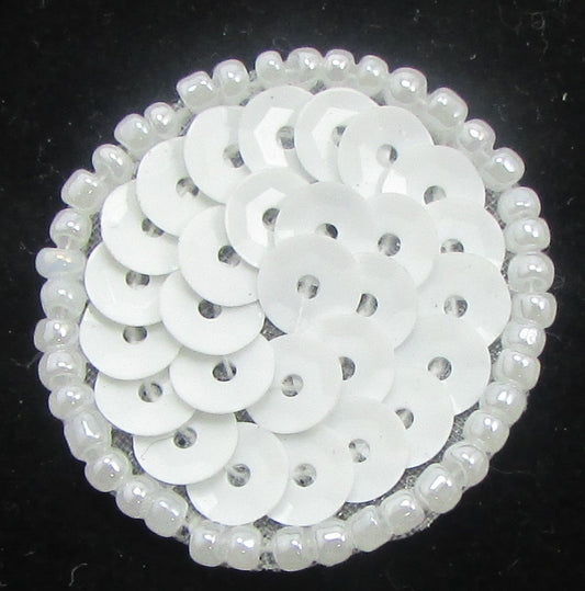Dot Pure White Flat Sequins 1"