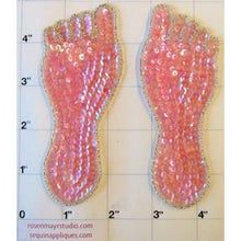 Load image into Gallery viewer, Feet Pair with Dark Pink 5&quot; x 2&quot;