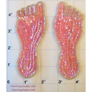 Feet Pair with Dark Pink 5" x 2"