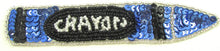 Load image into Gallery viewer, Crayon Blue and Black Sequins and Beads 1&quot; x 5.5&quot;
