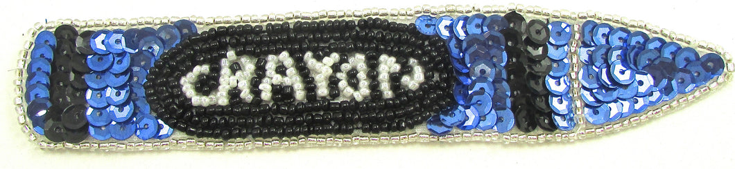 Crayon Blue and Black Sequins and Beads 1