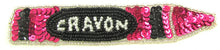 Load image into Gallery viewer, Crayon Fuchsia Black White Sequins and Beads 1&quot; x 5.5&quot;