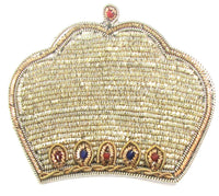 12 Pack Bullion Thread Crown with Blue and Red Beads 3
