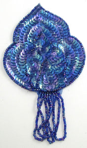 Choice of Color Epaulet with Sequins Silver Beads 6" x 3.5"