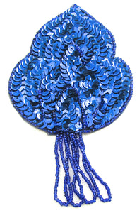 Choice of Color Epaulet with Sequins Silver Beads 6" x 3.5"