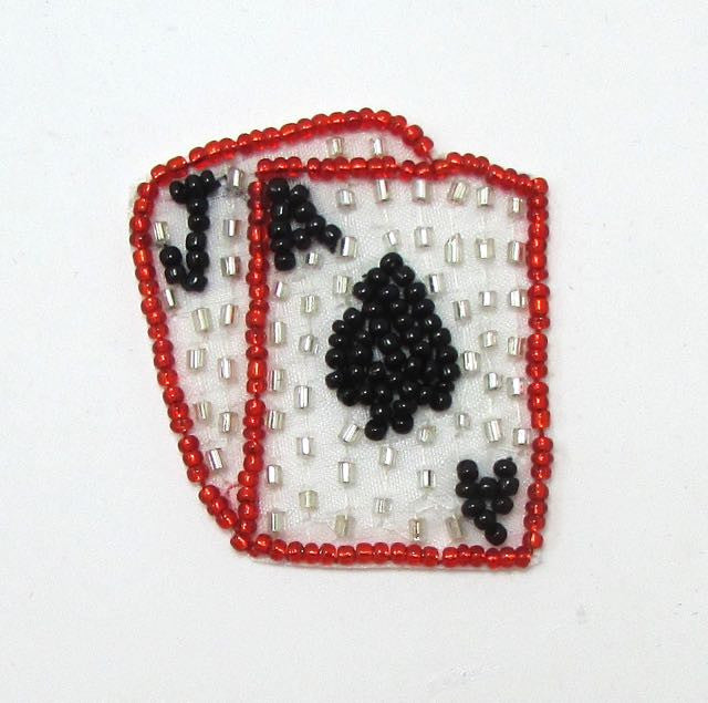 Playing Cards Jack and Ace with Red, Black and Silver Beads 2