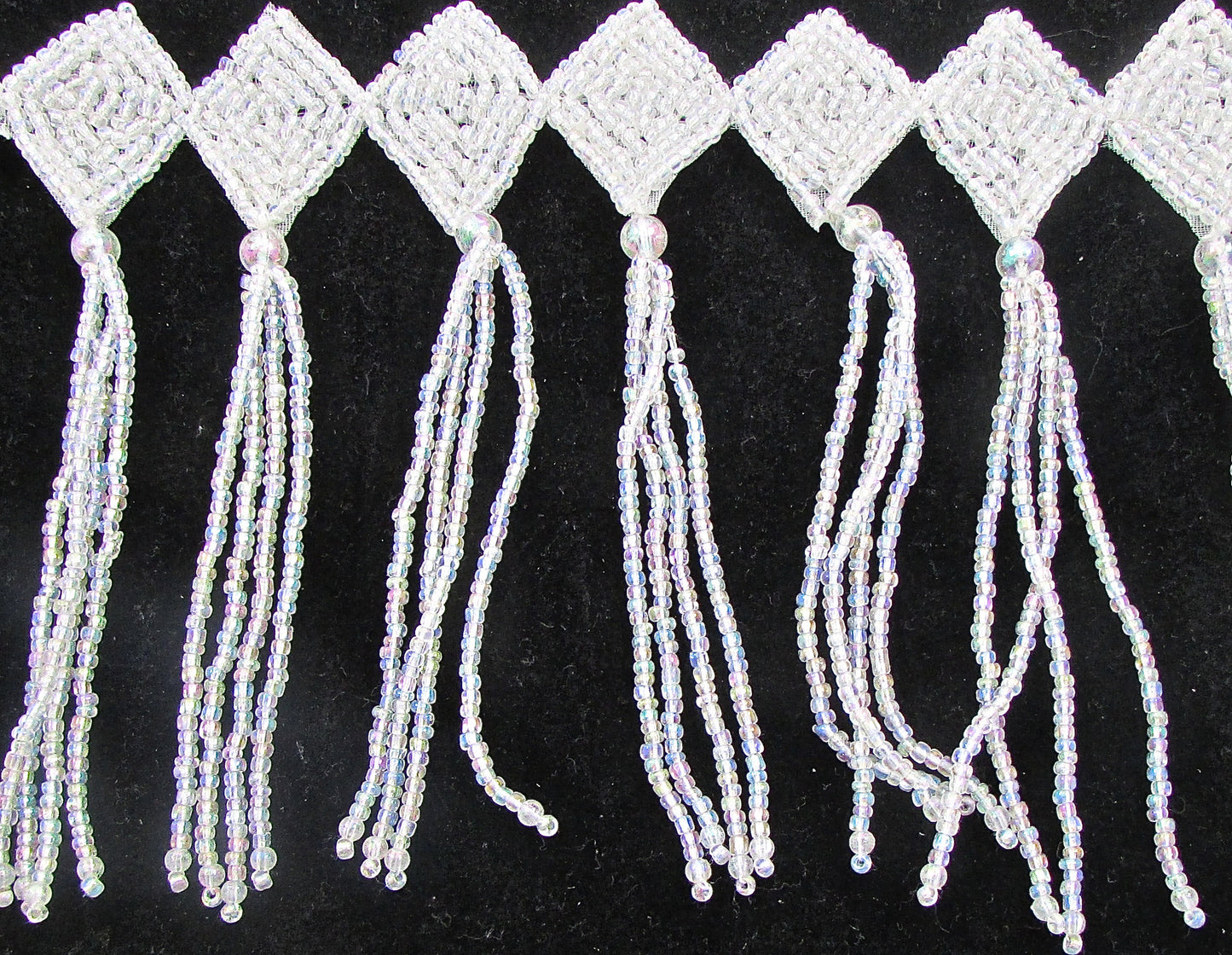 Fringe by the Yard with Iridescent Diamond Shape 4.5" Wide