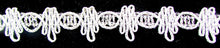 Load image into Gallery viewer, Trim by the Yard Vintage Silver Bullion Thread Made in France 1&quot;
