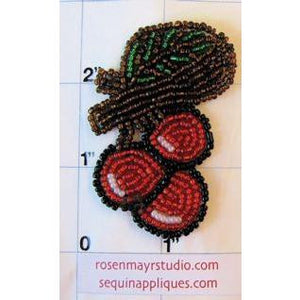 Cherries on a Branch, All Beads 1.5" x 2"