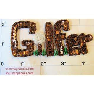 GOLFER , The Word, Bronze Sequins 4" x 2"