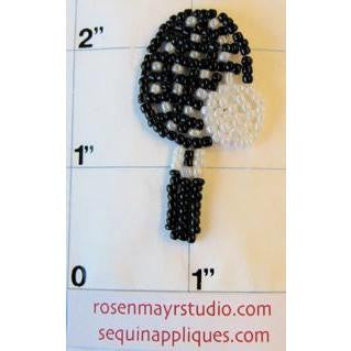 Tennis Racquet Beaded 2" x 1"