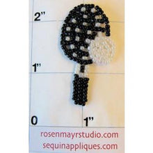 Load image into Gallery viewer, Tennis Racquet Beaded 2&quot; x 1&quot;