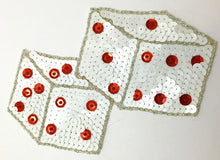Load image into Gallery viewer, Dice, White w/ Red Dots, 4.5&quot; x 6.5&quot;