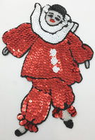 Clown with Red and White Black Sequins and Beads 8.5