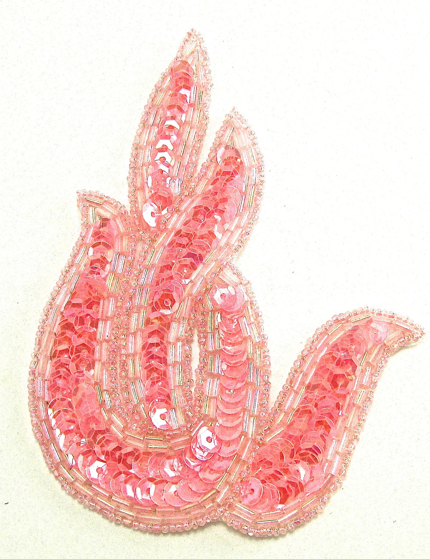 Designer Motif Twist with Pink Iridescent Sequins and Beads 5.25" x 3"