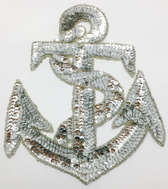 Anchor with Silver Sequins and Beads, variants in size and color