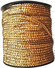 Load image into Gallery viewer, Gold Sequin Trim, 3 Yards Each, Sequin Size Choice 1/8 or 1/4&quot;