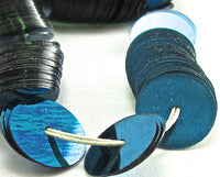 Turquoise Sequins Loose on a String , Choice of Cupped or Flat Sequins 1/4