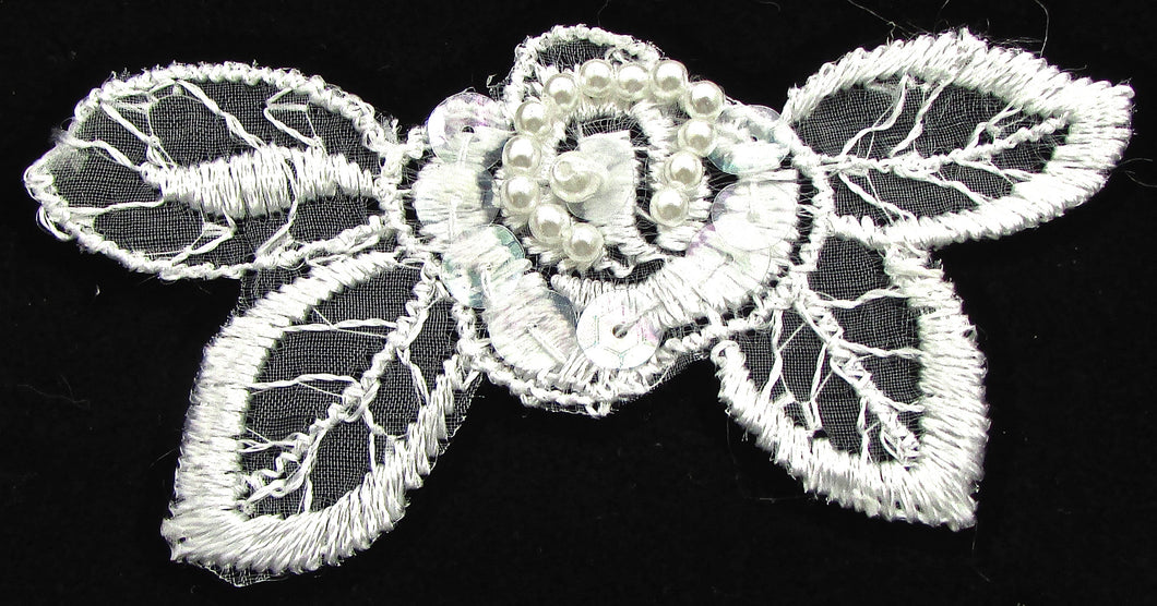 Flower with white embroidery 1.5