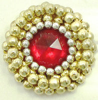 Designer motif with gold silver and red beads 1