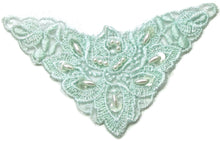 Load image into Gallery viewer, Designer Motif Embroidered Neck Line Mint Green 6&quot; x 3&quot;