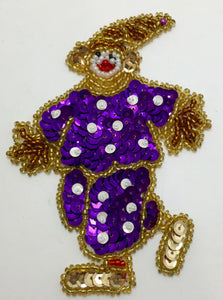 Clown with Purple Polka Dots 4" x 3"