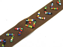 Load image into Gallery viewer, Trim with Southwester Beads on Suede, 19&quot; x 1&quot;