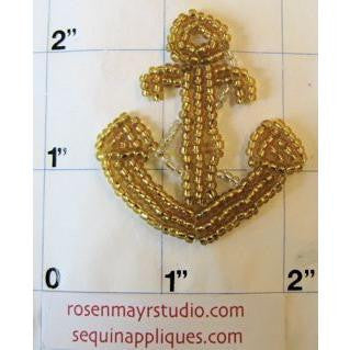 Anchor with Gold Beads 2