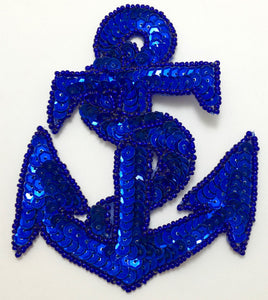 Anchor with Silver Sequins and Beads, variants in size and color