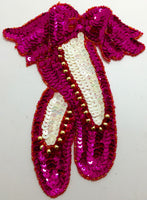 Ballet Slippers Fuchsia with Gold Beads 3 Size Variants