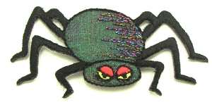Spider for Halloween, Embroidered Iron-on 1.5 x 2.5"