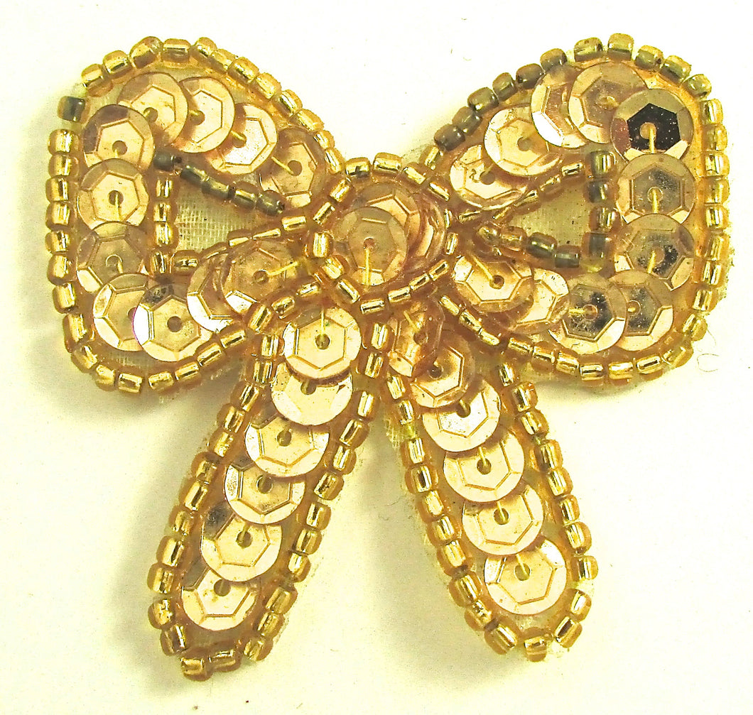Bow with Gold Sequins and Beads 1.5