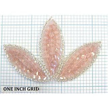 Load image into Gallery viewer, Leaf with Pretty Pink Sequins and White Beads 2&quot; x 3&quot;