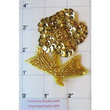 Load image into Gallery viewer, Flower Single with Gold Sequin and Beads 4&quot; x 3&quot;