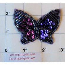 Load image into Gallery viewer, Butterfly with Purple Sequin 2.5&quot; x 2&quot;