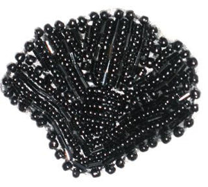 Sea Shell Black Beads 2" x 2.25"