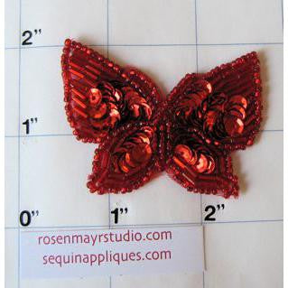 Butterfly Red Sequin 2" x 2"