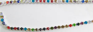 Rhinestones by the Yard with Multi Colors 7/8" wide sold by the Yard