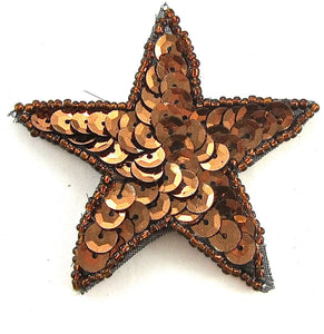 Star Bronze Sequins and Beads 2 7/8"