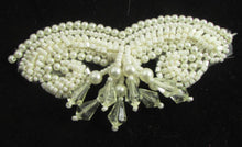 Load image into Gallery viewer, Epaulet with White and Clear Beads 1.5&quot; x 3.25&quot;