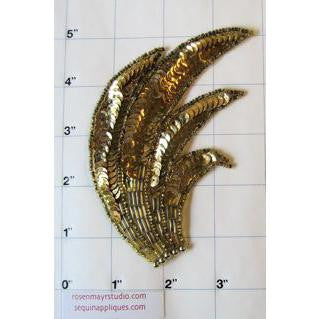 Gold Wing Sequin and Beaded Applique