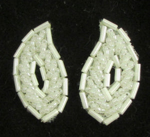 Leaf Pair with White Beads 1"