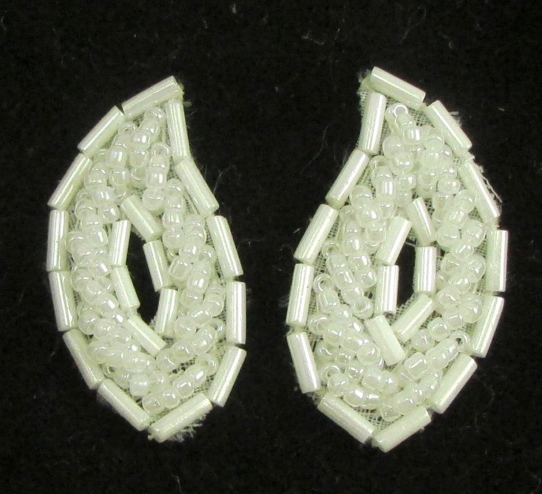 Leaf Pair with White Beads 1