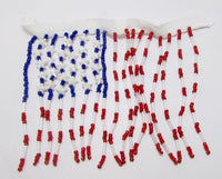 American Flag Fringe Piece with Red White and Blue Beads and Stars 3.5