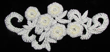 Load image into Gallery viewer, Flower with White with Beads and Rhinestones 10.5&quot; x 4. 5&quot;