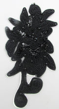 Load image into Gallery viewer, Flower Motif with Black Beads and Threads 7&quot; x 3.25&quot;