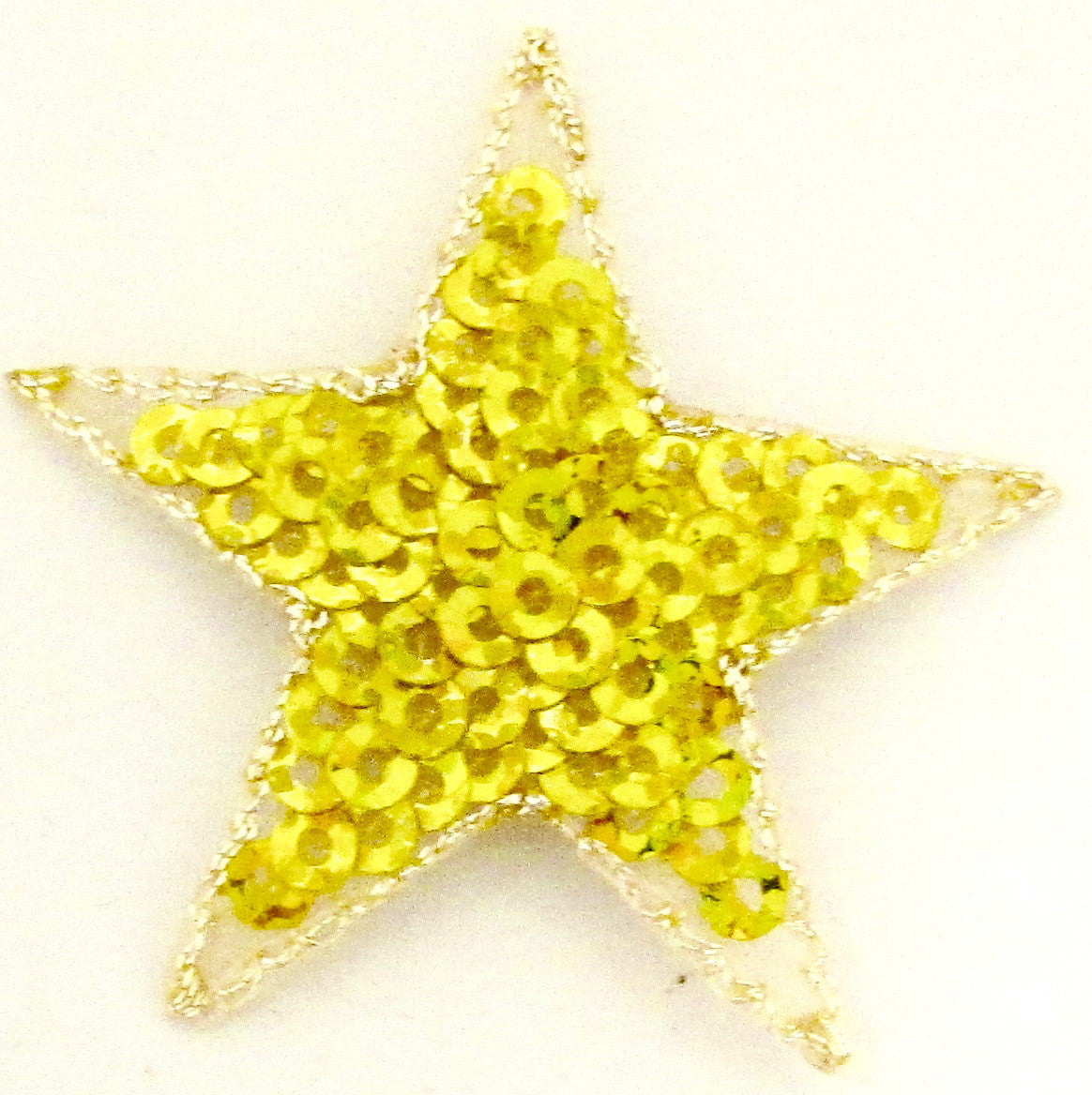 Star with Bright Gold Spotlight Laser Sequins, Iron-on 1.5"