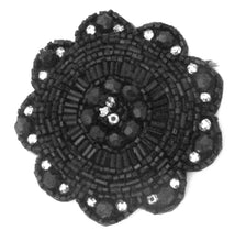 Load image into Gallery viewer, Designer Motif with 21 Rhinestones and Black Beads 3&quot;