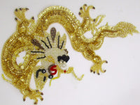 Dragon Large Gold with Sequins and Beads 7.5