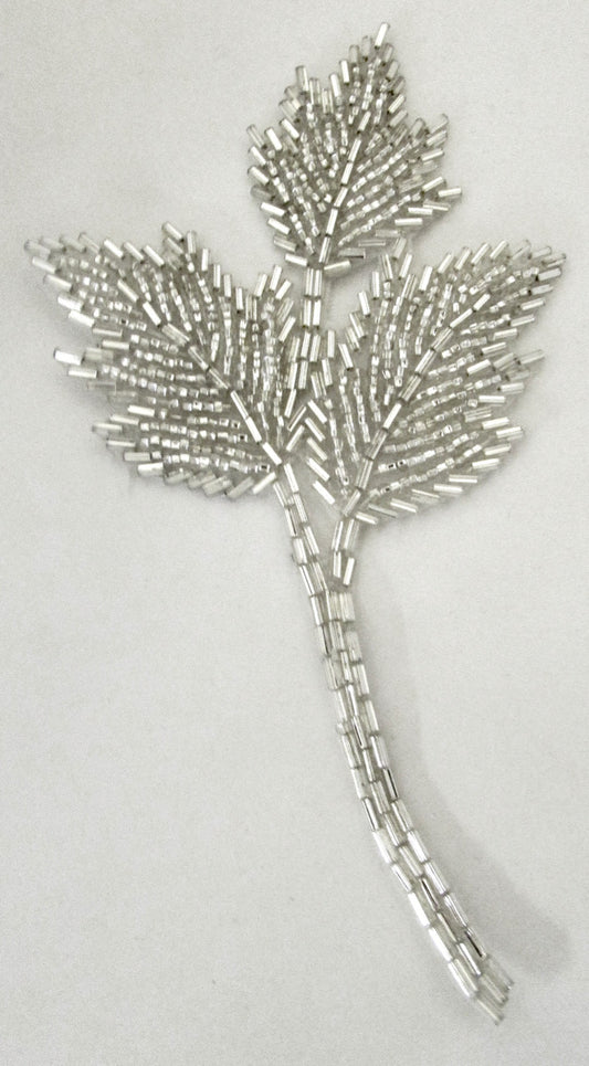 Leaf Silver all Beads 6" x 3"